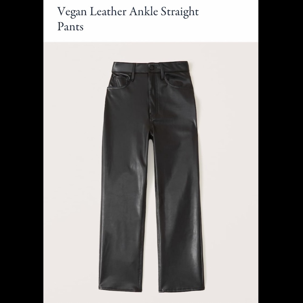 NWT❗️A&F Black Vegan Leather Ultra High Rise Ankle Pants